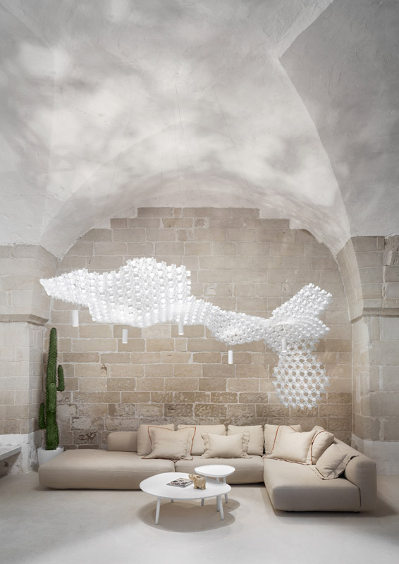 SLAMP lampe à suspension NUVEM composition de 7 modules blancs