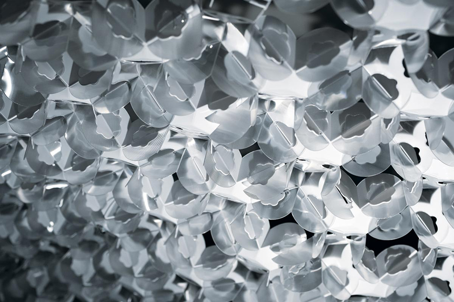 SLAMP lampe à suspension NUVEM composition de 7 modules blancs