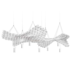 SLAMP lampe à suspension NUVEM composition de 7 modules blancs