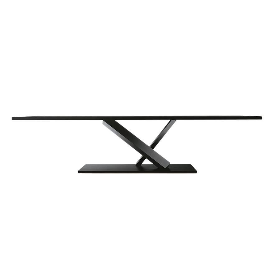 DESALTO table rectangulaire ELEMENT 300 x 99 cm (Laqué fer brut - Base en acier/ Plateau en MDF reco