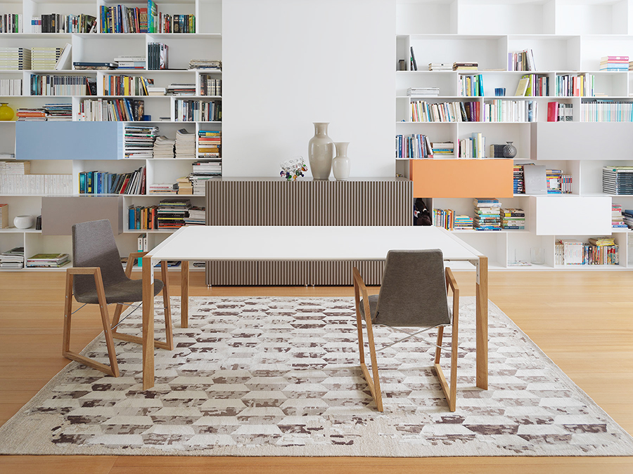 HORM table rectangulaire TANGO avec plateau en Fenix blanc