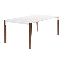 HORM table rectangulaire TANGO avec plateau en Fenix blanc