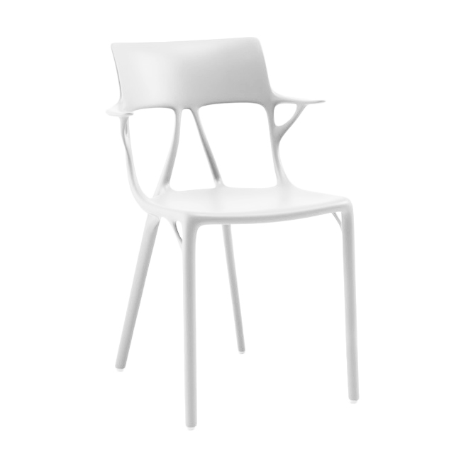 KARTELL set de 2 chaises avec accoudoirs AI - THE FIRST CHAIR CREATED BY A.I. (Blanc - Polymère ther
