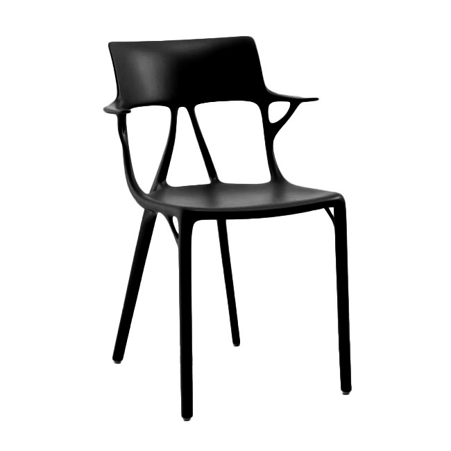 KARTELL set de 2 chaises avec accoudoirs AI - THE FIRST CHAIR CREATED BY A.I. (Noir - Polymère therm