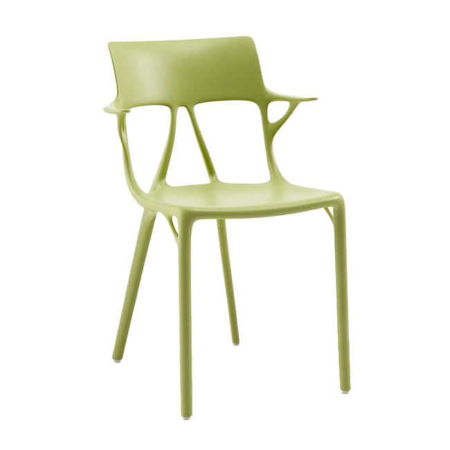 KARTELL set de 2 chaises avec accoudoirs AI - THE FIRST CHAIR CREATED BY A.I. (Vert - Polymère therm