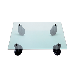 FONTANA ARTE coffee table with wheels TAVOLO CON RUOTE