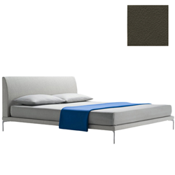 ZANOTTA double bed TALAMO with satin nickel footsies for a mattress size 170 x 200 cm