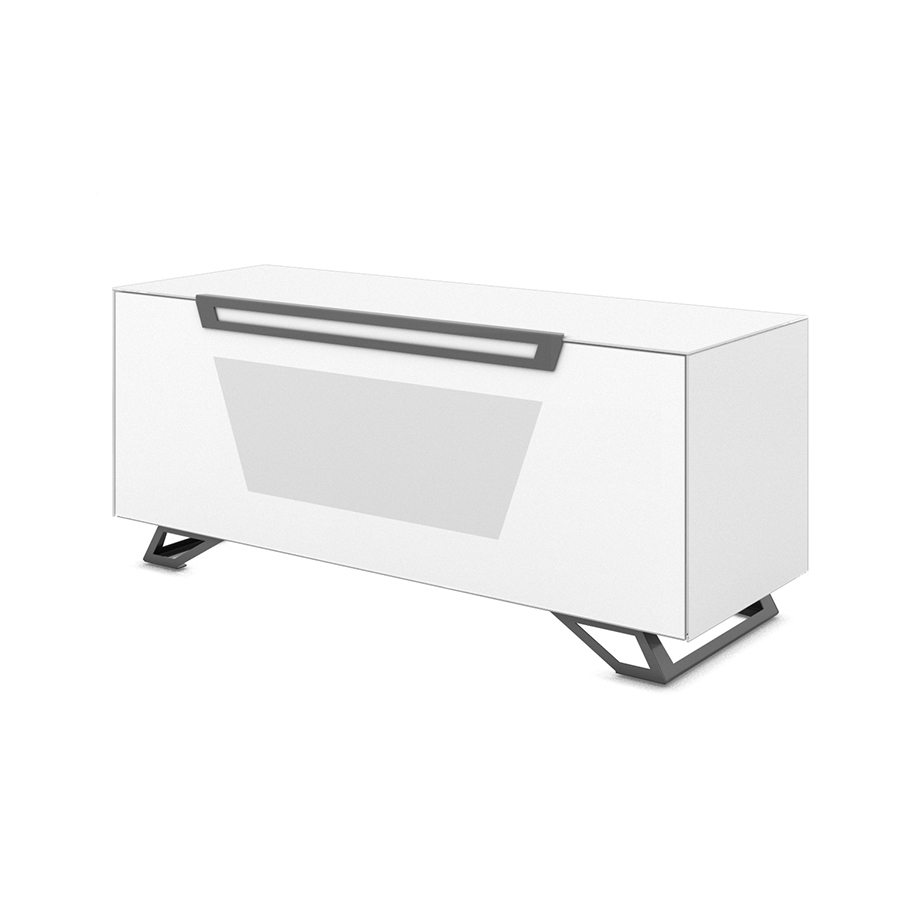 KAIROS HOME meuble pour TV jusqu'à 55 KVT126F/P Collection VENTIMIGLIA (Blanc Opaque - Verre trempé)