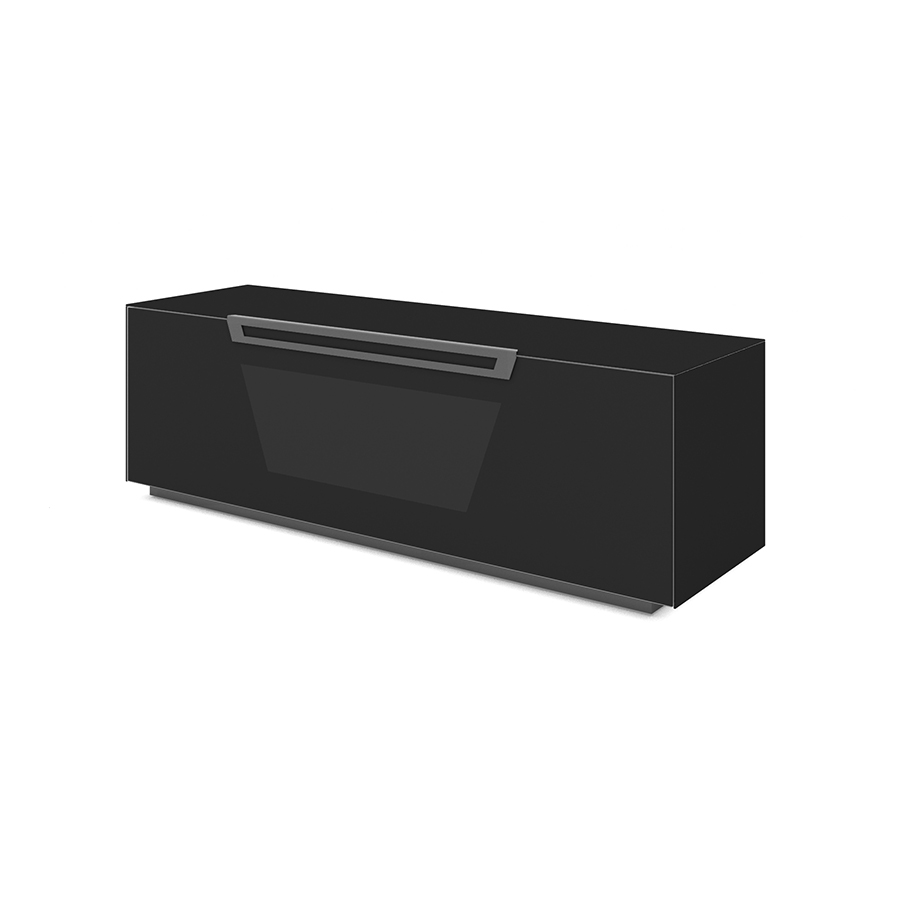 KAIROS HOME meuble pour TV jusqu'à 65 KVT152BAS Collection VENTIMIGLIA (Noir mat - Verre trempé)