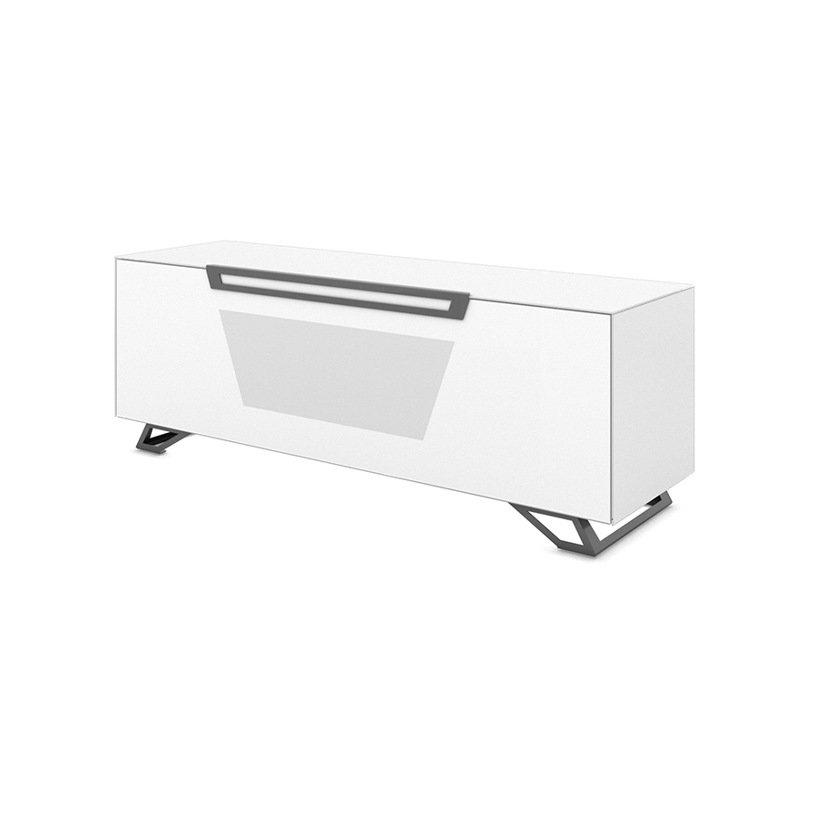 KAIROS HOME meuble pour TV jusqu'à 65 KVT152F/P Collection VENTIMIGLIA (Blanc Opaque - Verre trempé)