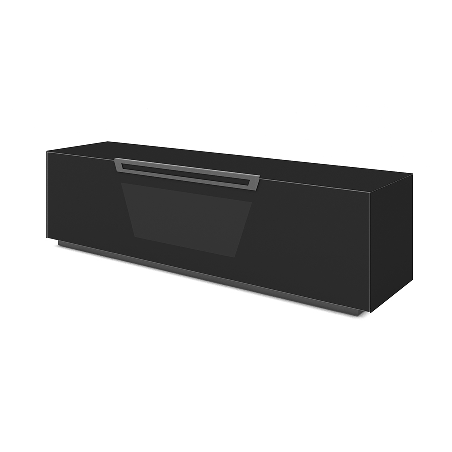 KAIROS HOME meuble pour TV jusqu'à 75 KVT176BAS Collection VENTIMIGLIA (Noir mat - Verre trempé)