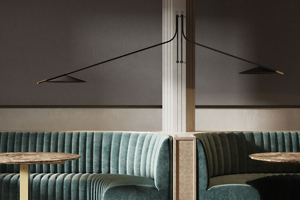 PENTA LIGHT lampe murale GLIFO avec le câble et touch dimmer