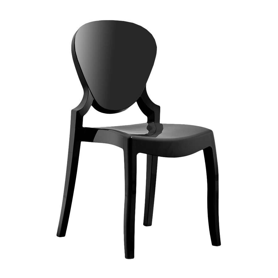 PEDRALI chaise QUEEN (Noir - Polycarbonate)