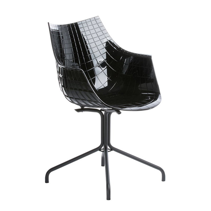 DRIADE fauteuil sur pieds noir MERIDIANA (Noir - Polycarbonate/Acier laqué noir)