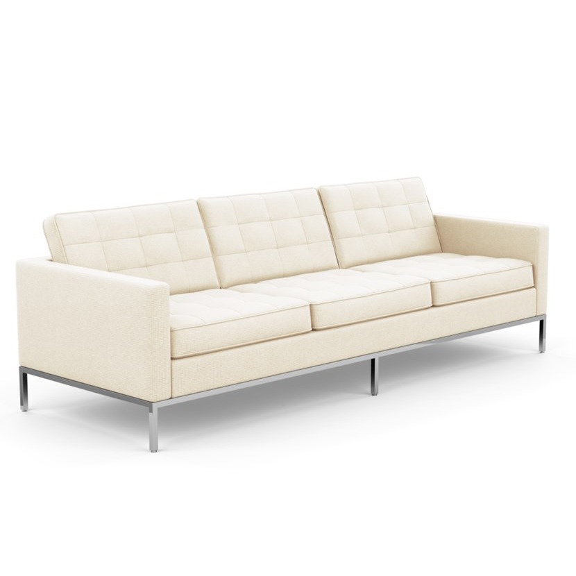 KNOLL canapé à 3 places FLORENCE en tissu (Cato Natural - Revêtement Cat. B et structure en acier ch