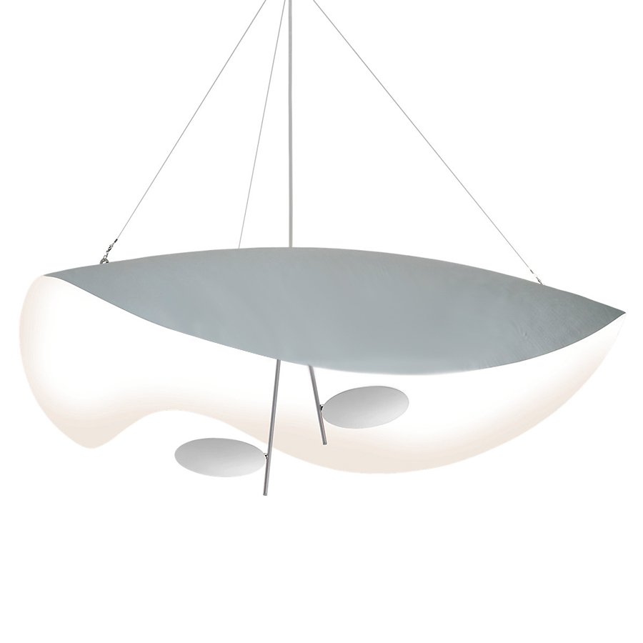 CATELLANI & SMITH lampe à suspension LEDERAM MANTA S2 (Blanc / tiges satiné / disques blancs - Métal