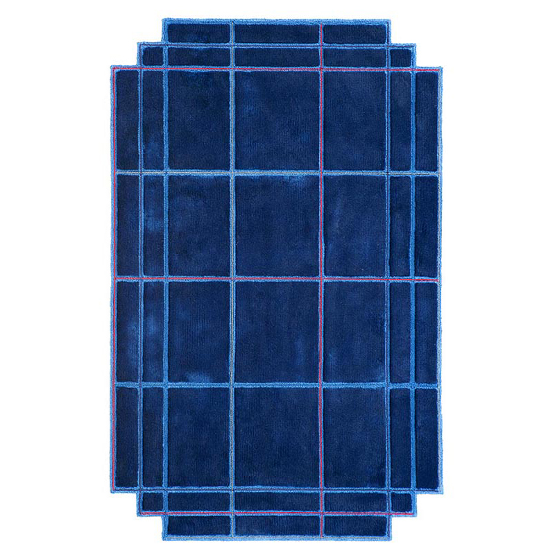 MAGIS tapis VOLENTIERI FINESTRA 300 x 440 cm ( Bleu Royal - 75% viscose et 25% lin)