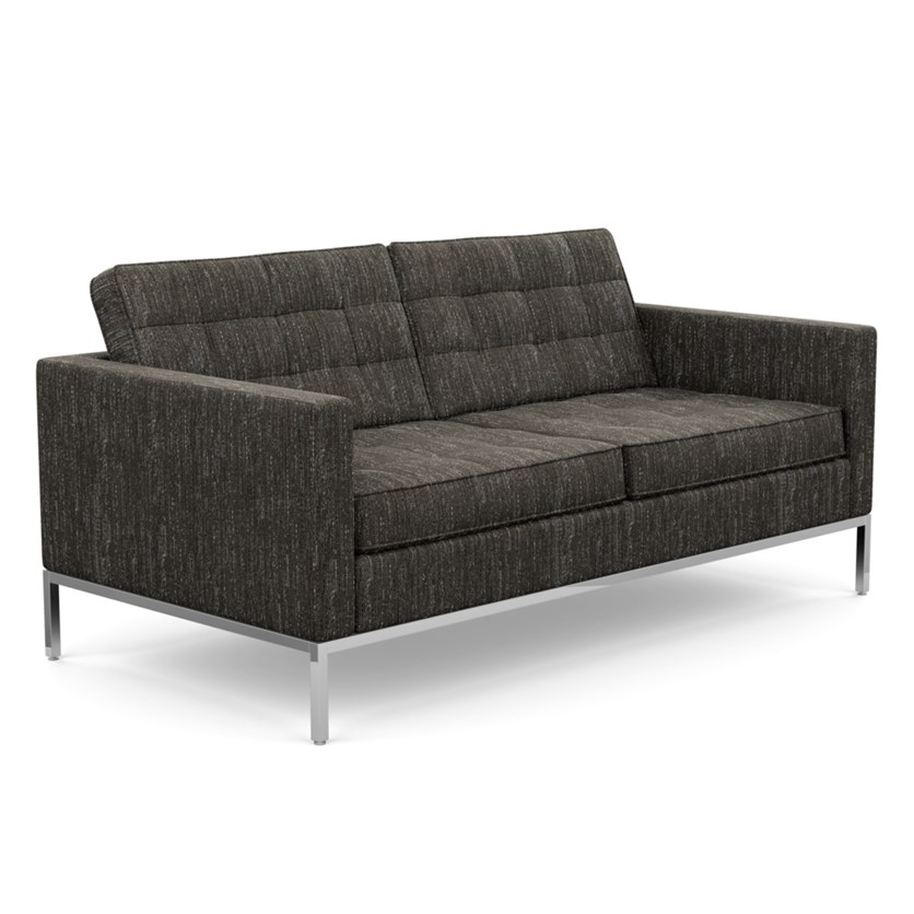 KNOLL canapé à 2 places FLORENCE en tissu (Rivington Ash Gray - Revêtement Cat. S et structure en ac