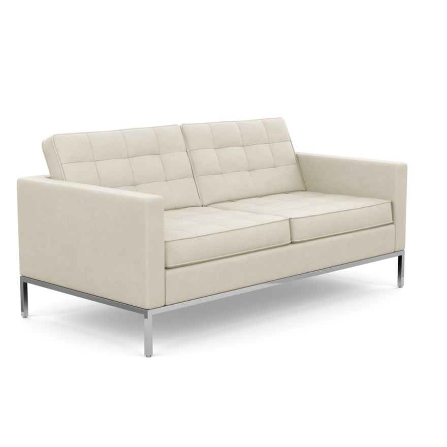 KNOLL canapé à 2 places FLORENCE en tissu (Ultrasuede Cement - Revêtement Cat. A et structure en aci
