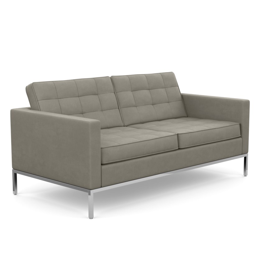 KNOLL canapé à 2 places FLORENCE en tissu (Ultrasuede Mink - Revêtement Cat. A et structure en acier