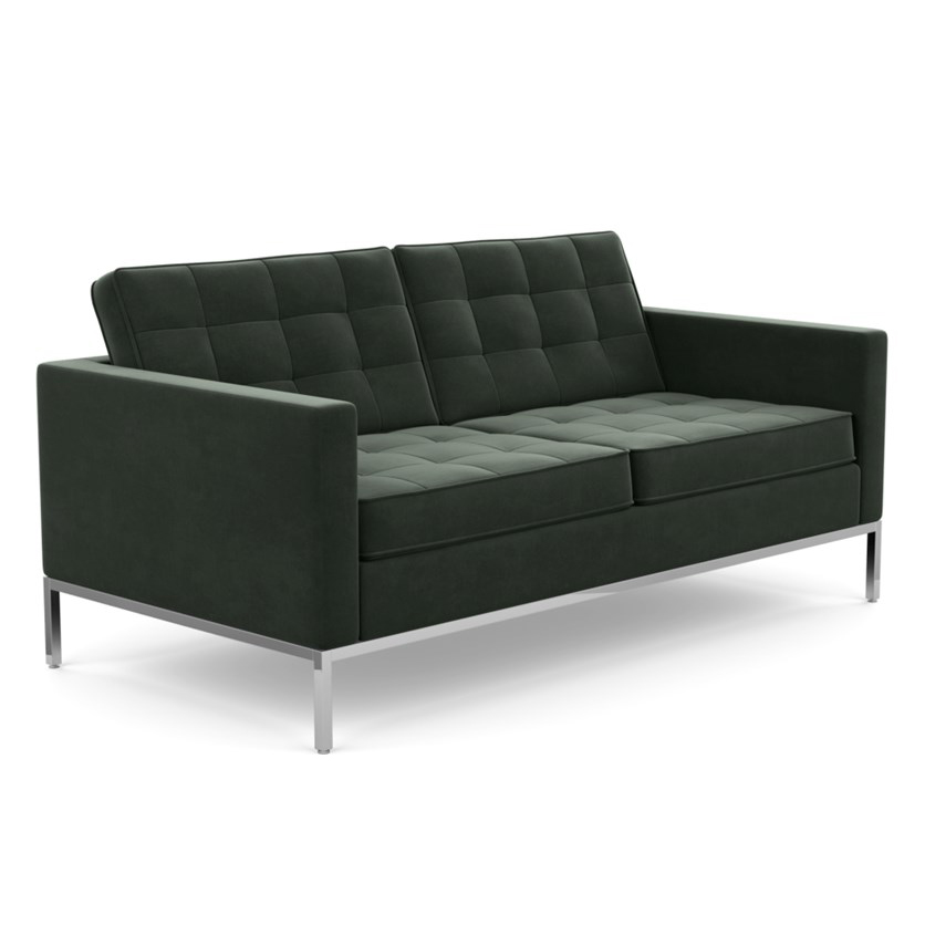 KNOLL canapé à 2 places FLORENCE en tissu (Knoll Velvet Graphite - Revêtement Cat. B et structure en