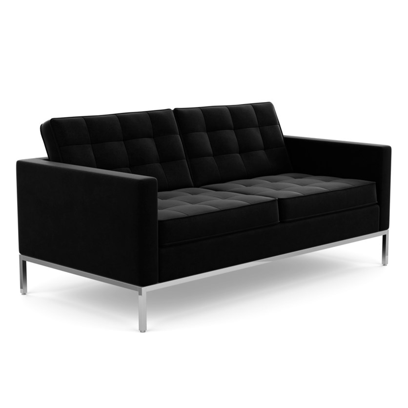 KNOLL canapé à 2 places FLORENCE en tissu (Knoll Velvet Ebony - Revêtement Cat. B et structure en ac