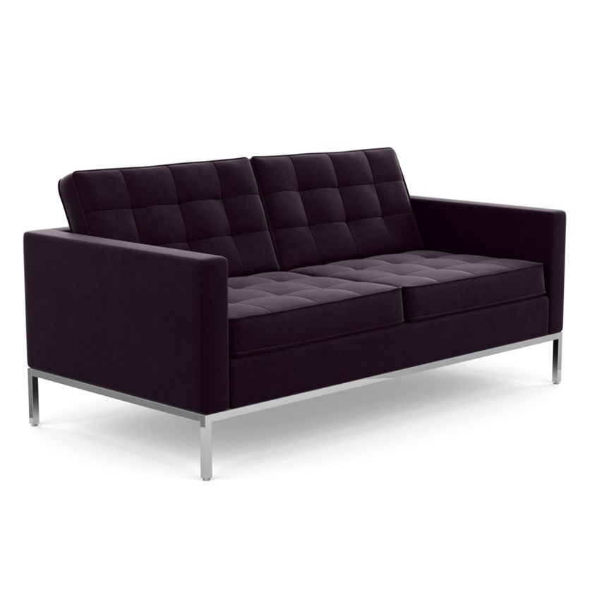 KNOLL canapé à 2 places FLORENCE en tissu (Knoll Velvet Currant - Revêtement Cat. B et structure en