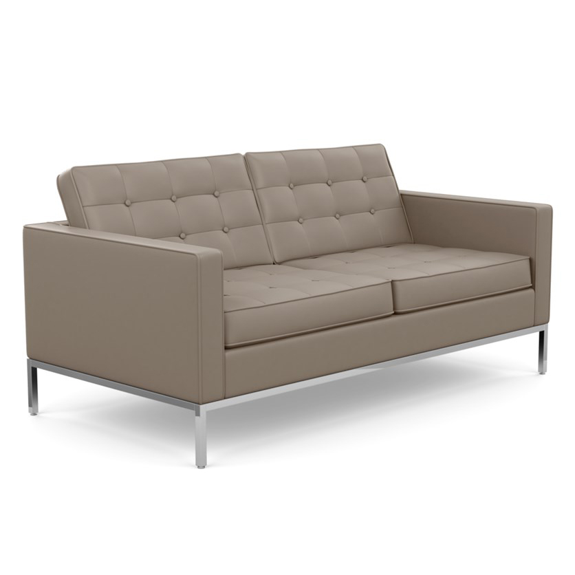 KNOLL canapé à 2 places FLORENCE en cuir (Sabrina Lahaina - Revêtement Cat. Z et structure en acier