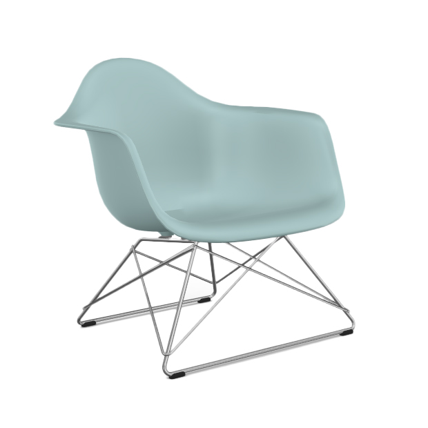 VITRA chaise fauteuil Eames Plastic Armchair LAR (Gris glace - Acier chromé / Polypropylène)