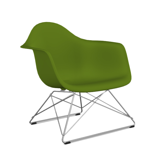 VITRA chaise fauteuil Eames Plastic Armchair LAR (Bois - Acier chromé / Polypropylène)