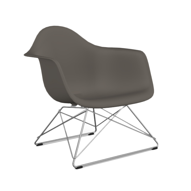 VITRA chaise fauteuil Eames Plastic Armchair LAR (gris granit - Acier chromé / Polypropylène)