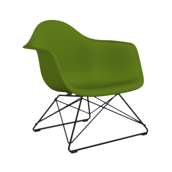 VITRA chaise fauteuil avec piètement noir Eames Plastic Armchair LAR (Bois - Acier verni / Polypropy