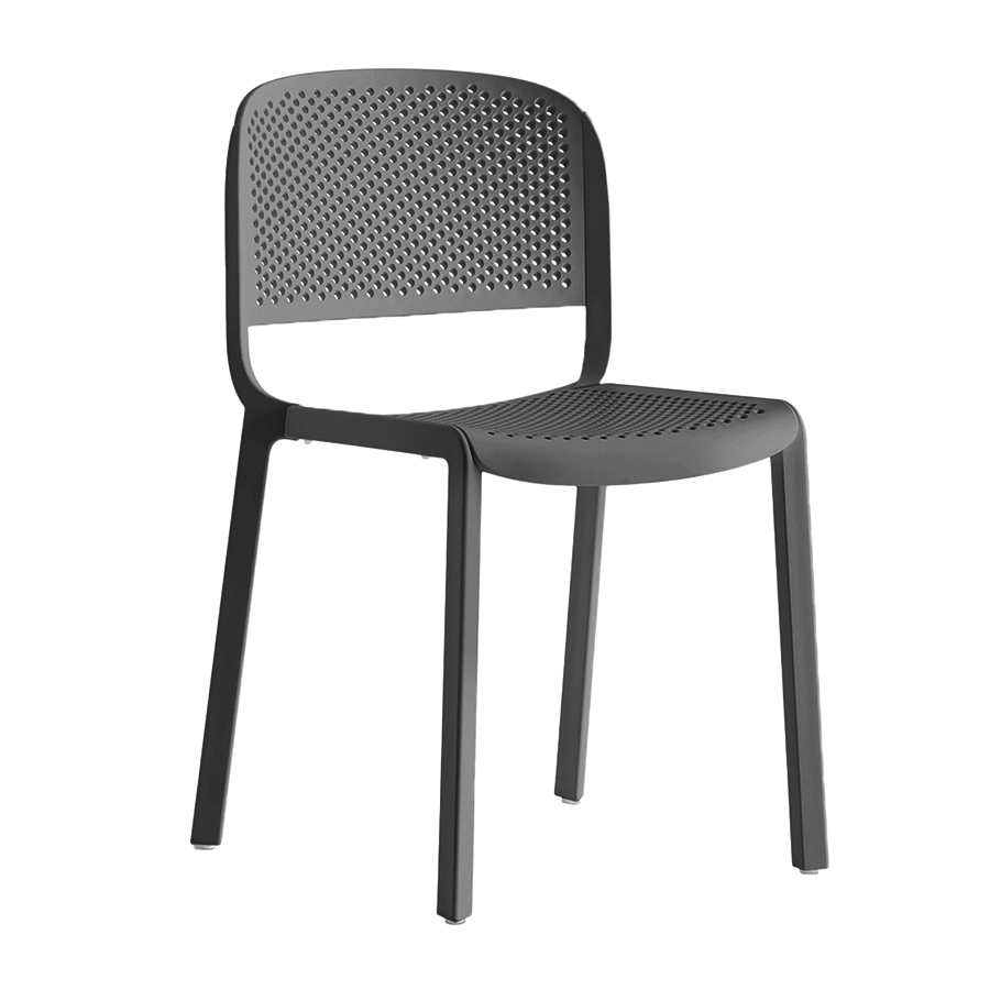 PEDRALI set de 4 chaises perforé DOME 261 (Gris anthracite - Polypropylène avec fibre de verre)