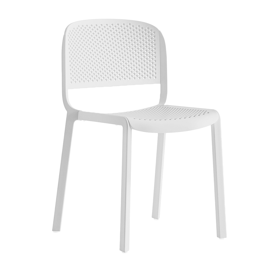 PEDRALI set de 4 chaises perforé DOME 261 (Blanc - Polypropylène avec fibre de verre)