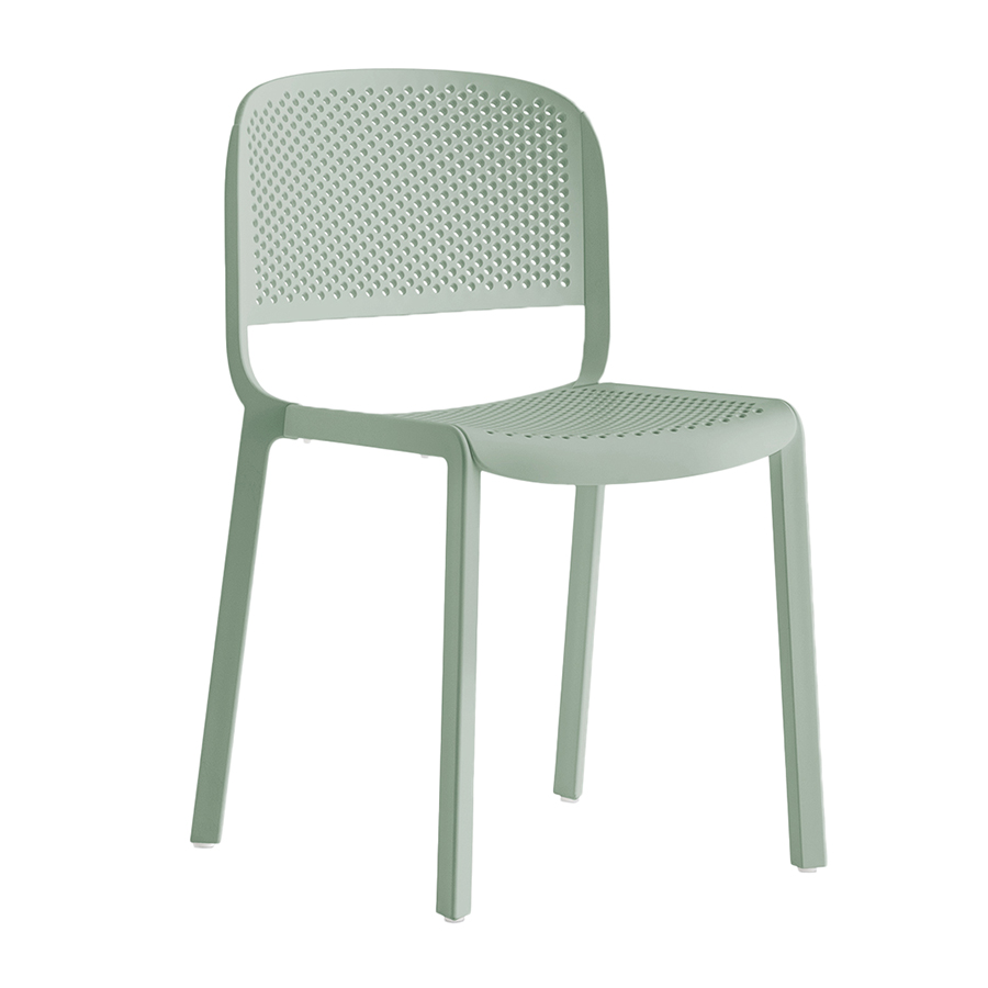 PEDRALI set de 4 chaises perforé DOME 261 (Vert sauge - Polypropylène avec fibre de verre)