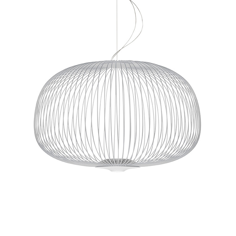 FOSCARINI lampe à suspension SPOKES 3 LED (Variateur / Blanc - Acier et aluminium vernis)