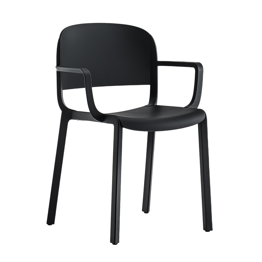 PEDRALI set de 4 chaises avec accoudoirs DOME 265 (Noir - Polypropylène avec fibre de verre)