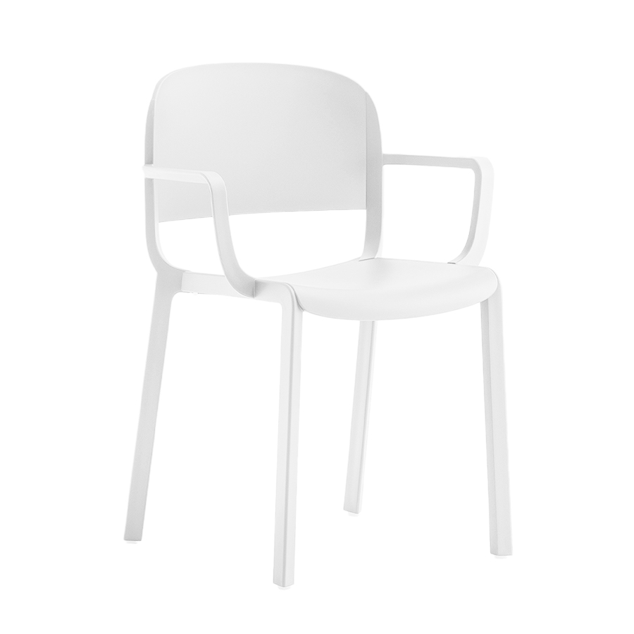 PEDRALI set de 4 chaises avec accoudoirs DOME 265 (Blanc - Polypropylène avec fibre de verre)