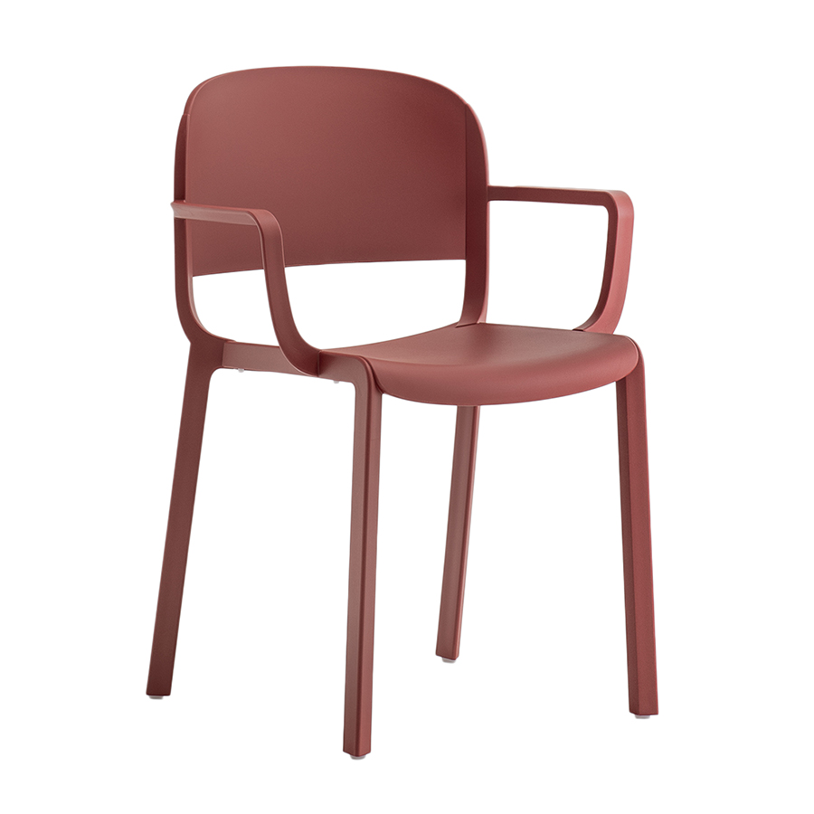 PEDRALI set de 4 chaises avec accoudoirs DOME 265 (Rouge - Polypropylène avec fibre de verre)