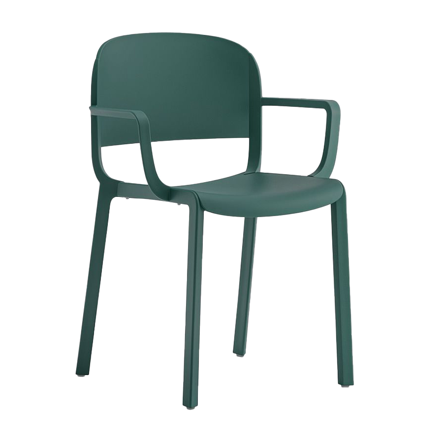 PEDRALI set de 4 chaises avec accoudoirs DOME 265 (Vert foncé - Polypropylène avec fibre de verre)