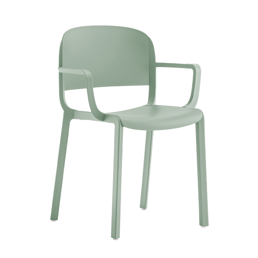PEDRALI set de 4 chaises avec accoudoirs DOME 265 (Vert sauge - Polypropylène avec fibre de verre)