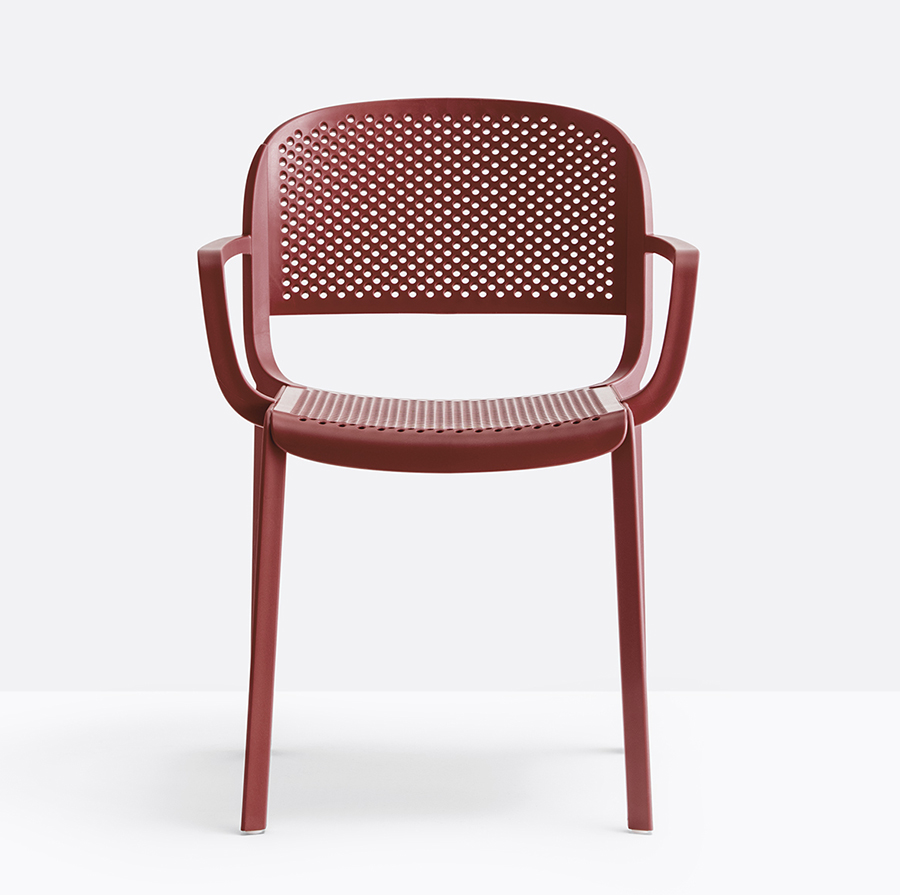 PEDRALI set of 4 perforated chairs with arms DOME 266