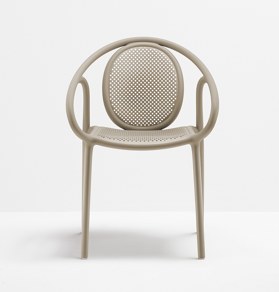 PEDRALI set de 4 chaises perforé avec accoudoirs REMIND