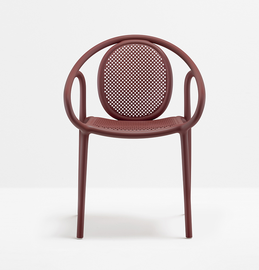 PEDRALI set de 4 chaises perforé avec accoudoirs REMIND