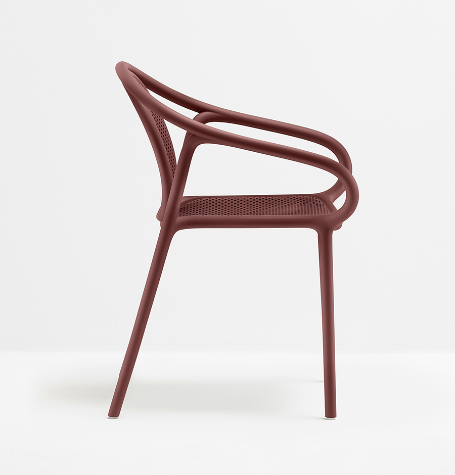 PEDRALI set de 4 chaises perforé avec accoudoirs REMIND