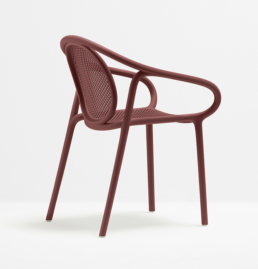 PEDRALI set de 4 chaises perforé avec accoudoirs REMIND