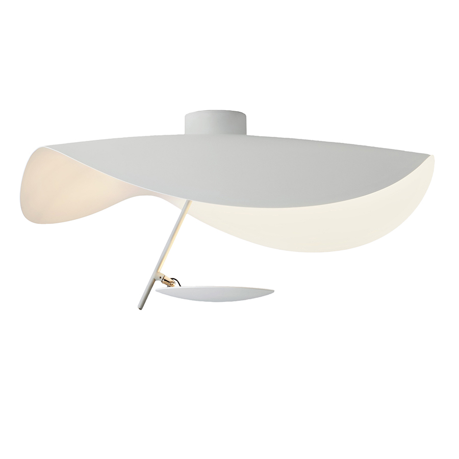 CATELLANI & SMITH lampe murale applique ou de plafond LEDERAM MANTA CWS1 (Blanc / tige blanche / dis