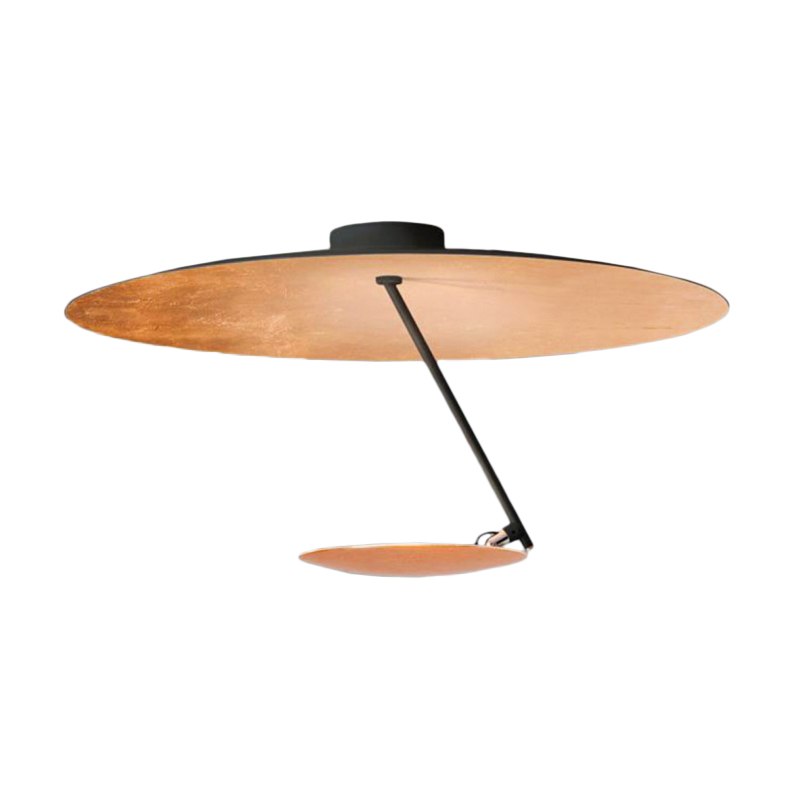 CATELLANI & SMITH lampe de plafond LEDERAM C150 (Noir et cuivre / tige noire / disque cuivre - Métal