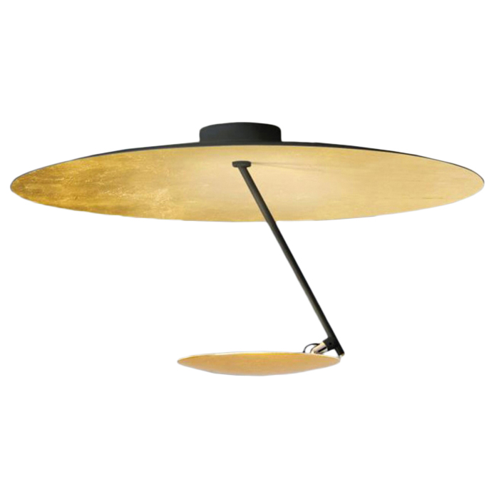 CATELLANI & SMITH lampe de plafond LEDERAM C180 (Noir and or / tige noire / disque or - Métal)