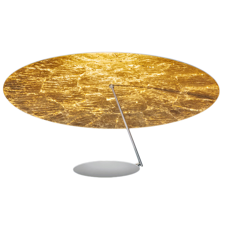 CATELLANI & SMITH lampe de plafond LEDERAM C180 (Blanc et or / tige satiné / disque blanc - Métal)